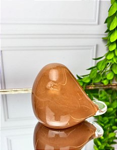 Pássaro decorativo vidro marrom