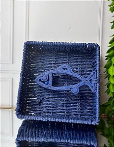 Porta guardanapo quadrado palha cestaria