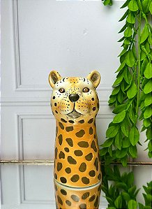 Vaso cerâmica onça pintada