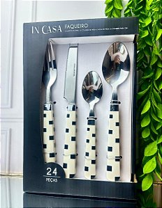 Faqueiro inox branco - 24 peças