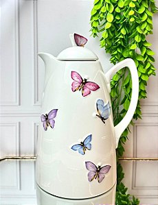 Garrafa térmica porcelana borboletas- 900 ml