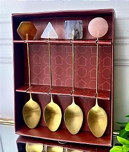 Kit colheres chá aço inox - 4 peças