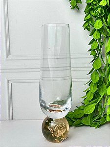 Taça champanhe vidro orbe mel