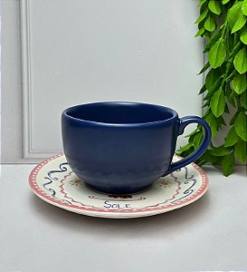Xícara chá azul navy coup di mare