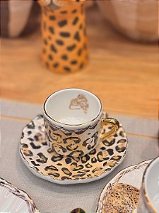 Xícara café Jaguar dore