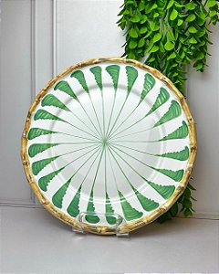 Prato raso colorful handmade verde 3