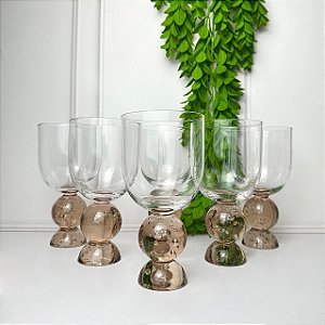 CJ 6 taças esfera dupla base âmbar 400 ml