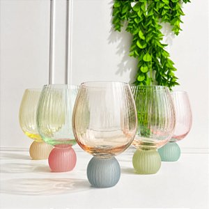 Conjunto 6 taças esfera mix cores 450 ml