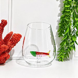 Copo vidro borossilicato  peixe vermelho 436 ml