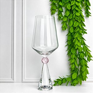 Taça vidro diamond rosa 595 ml