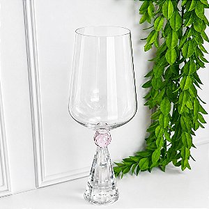 Taça vidro diamond rosa 595 ml