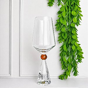 Taça vidro diamond âmbar 595 ml