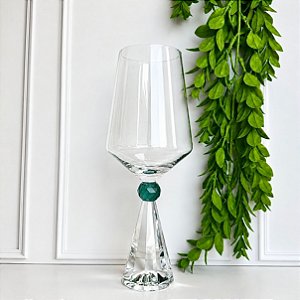 Taça vidro diamond verde 595 ml