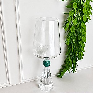 Taça vidro diamond verde 595 ml