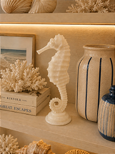 Cavalo Marinho Decorativo Branco