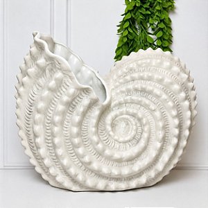Concha Decorativa Ceramica Bege - G