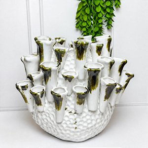 Coral decorativo textura br e verde