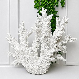 Escultura coral em resina branco