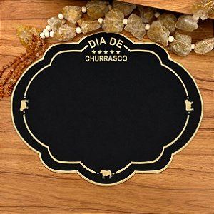 Americano food churrasco bordado dourado