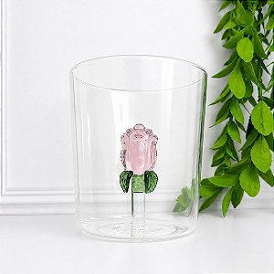 Copo borossilicato 3D luva rosa 350 ml