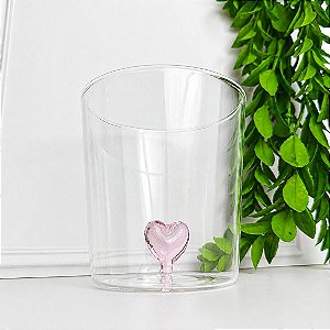 Copo borossilicato 3D luva coração 350 ml