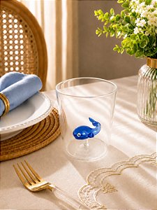 Copo borossilicato 3D luva baleia 350 ml