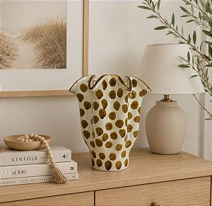 Vaso cerâmica savana ondas