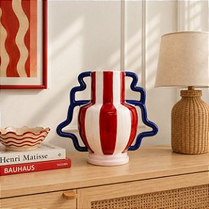 Vaso c/ listras cerâmica