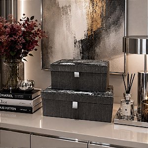 Caixa retangular em MDF detalhe lantejoula T