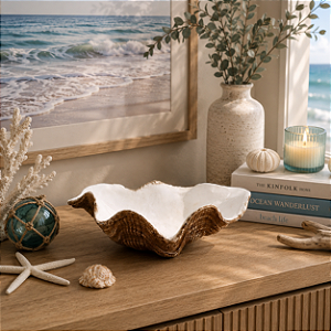 Concha Decor Resina Br/ Marrom