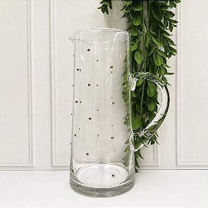 Jarra vidro transp ponto dourado (1,5L)