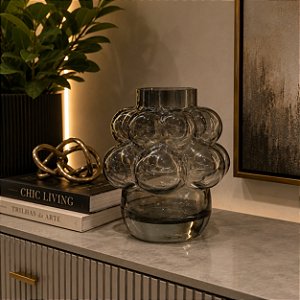 Vaso vidro cinza