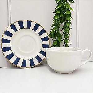 Xícara chá Stripe azul