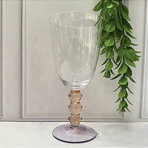 Taça vidro haste colorida lilás c/ laranja (420 ml)