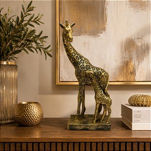 Escultura decorativa polirresina girafa