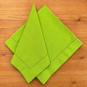 Guardanapo linho ponto Ajour verde limão 44x44 cm