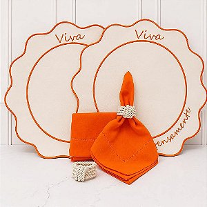 Kit mesa posta "viva intensamente" laranja (compre por número de lugares)
