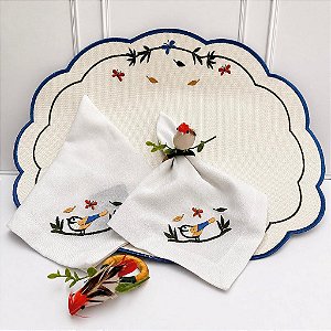 Kit mesa posta americano Pássaro Premium (Compre por número lugares)