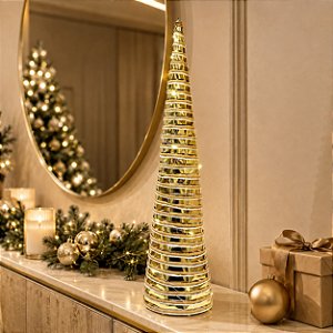 ARVORE ARAMADA NATAL LED CHAMPANHE