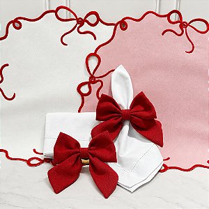 Kit mesa posta Laço vermelho
