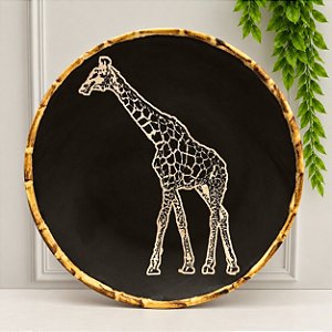 PRATO SOBREMESA ANIMAIS PRETO GIRAFA