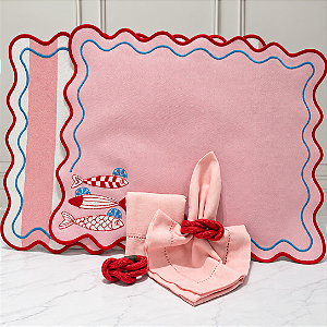 Kit mesa posta peixe rosa