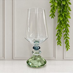 TAÇA DIAMOND 3 DIAMANTES CRISTAL AZUL/VERDE