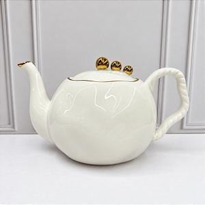 Bule porcelana esferas douradas - 900ml