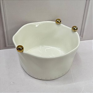 PETISQUEIRA PORCELANA ESFERA DOURADA