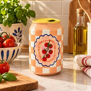 VASO LATA TOMATO CERÂMICA