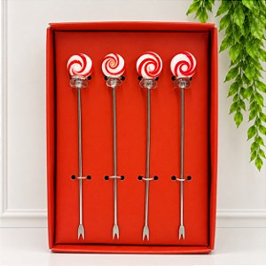 KIT MISTURADOR BEBIDA VERMELHO/BRANCO