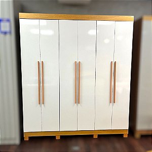 ROUPEIRO HAWAII 6 PORTAS C/ PES - NATUR/OFF WHITE/NATUR