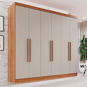 ROUPEIRO HAWAII 6 PORTAS C/ PES - NATUR/OFF WHITE/NATUR
