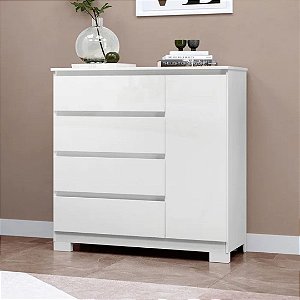 COMODA SAPATEIRA 4 GAVETAS VEGA BRANCO NEVE